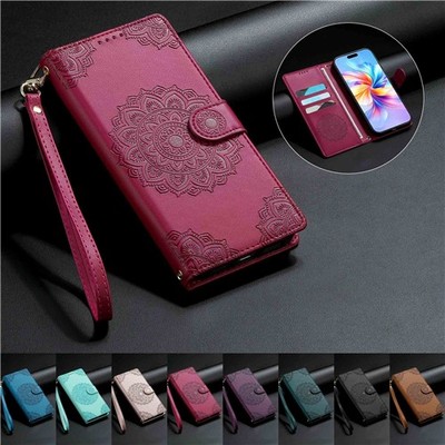 Crossbody Lanyard Totem Embossed Wallet Case für iPhone 17 16 15 14 Pro Max Plus