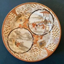 ~Antique Japanese Export Red & Gold Kutani Porcelain Plate - Meiji Era - 7 3/8”