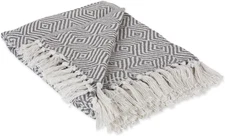 Diamond Throw Collection Woven Cotton, 50X60, Mineral Gray
