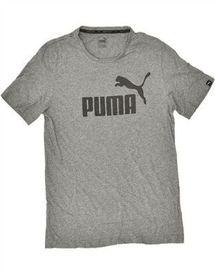 PUMA Mens Graphic T-Shirt Top Medium Grey Cotton BK55