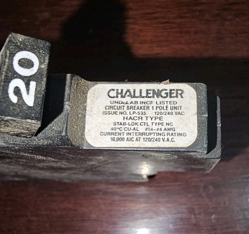 FPE NC120 20 Amp 1 Pole Stab-Lok Type NC Breaker Challenger Federal Pacific  