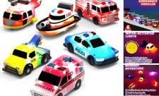Emergency Cars Light Up Bath Toys, 6 Pack  Water-Activated Emergency   6pk