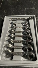 Blue-Point BOERS708 SAE Stubby Combination Reversible Ratcheting Wrench Set
