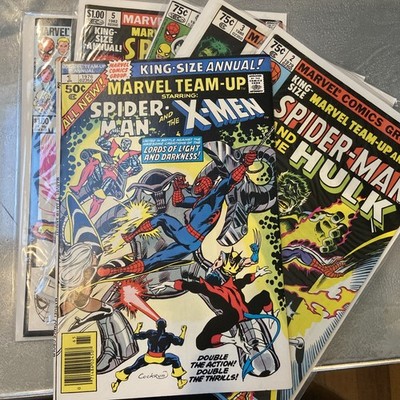 Marvel Team-Up King Size Annual 1, 2, 3, 4, 5 6 Spiderman X-Men Hulk 1976 NICE!