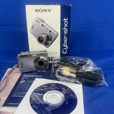 Sony Cyber-shot DSC S500 Digital Camera 6.0MP W/ Box Cables Complete For Parts