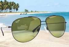 MAUI JIM ruthenium/green HAUOLI polarized HT665-17A/MJ0665S-002 sunglasses NEW 