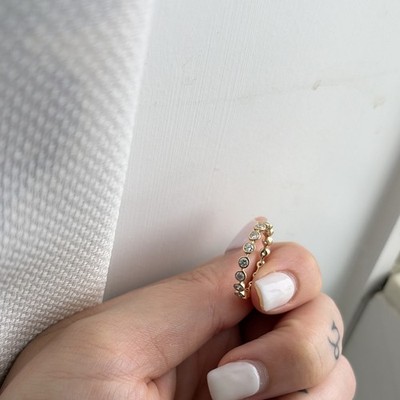PANDORA Era Bezel Lab-Grown Diamond Eternity Ring 14k Yellow Gold Sz 6 0.70ctw