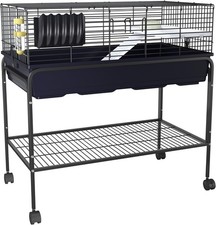 Small Animal Home Cage for Rabbit Ferret Chinchilla with Wheels Storage Shelf🔥