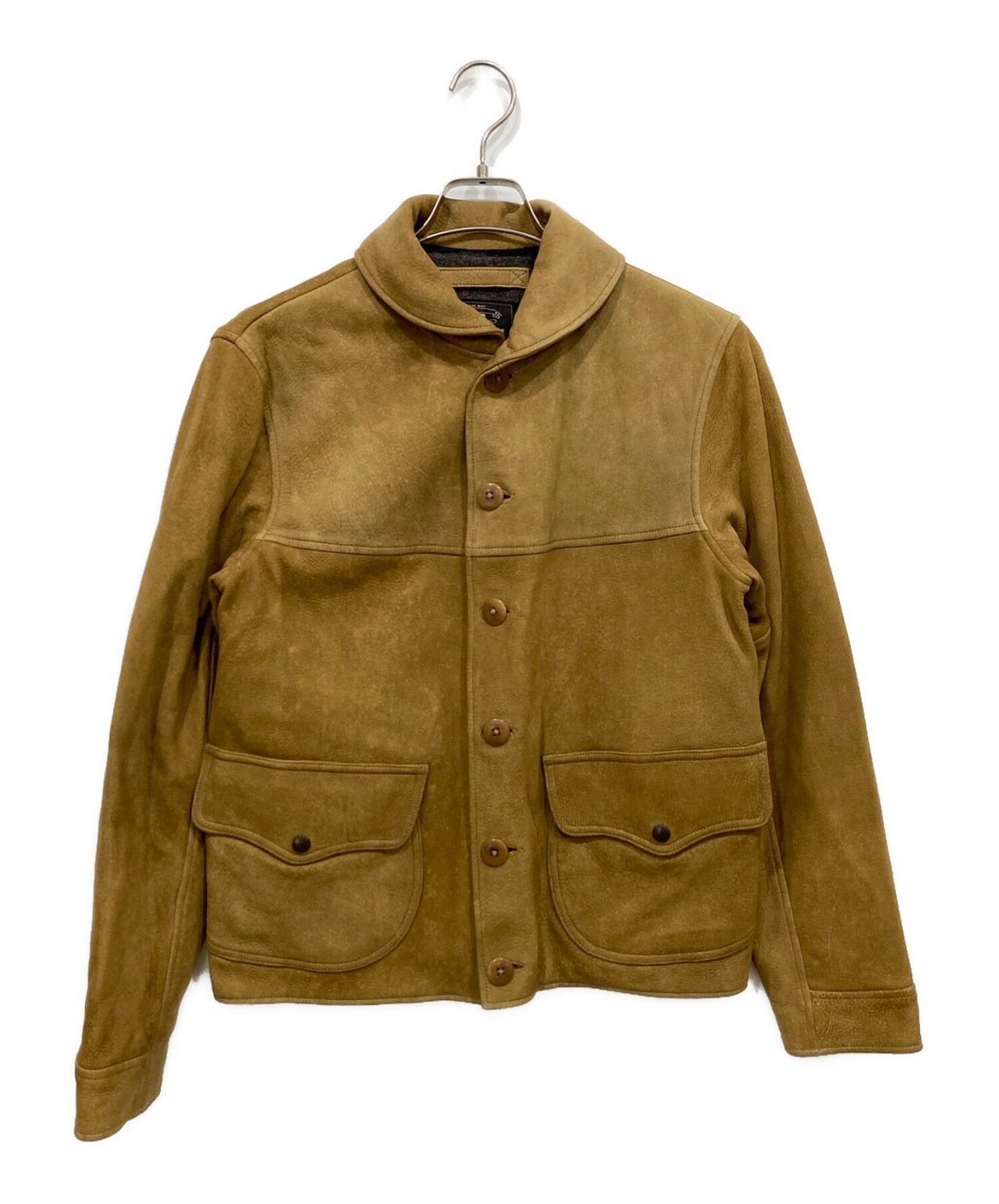 RRL Ralph Lauren WALKER DEERSKIN JACKET Size S Beige Men's Buttoned Pre-owned