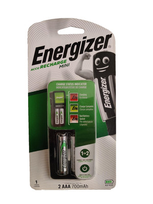 Energizer Akku-Ladegerät Mini Charger,  inkl. 2xAAA 700mAh Akkus
