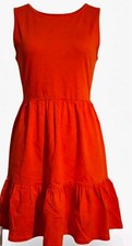 Cynthia Rowley Orange A-Line Midi Dress Women’s M Scoop Neck Sleeveless Zip