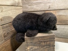 Vintage FOLKMANIS Furry Folk Folktails Black Grizzly Bear Hand Puppet 11" Plush