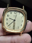 Timex Q Quartz Mens Vintage 1980s Gold Tone Watch Retro Classic