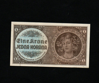 BILLETE DE 1 CORONA EF DE BOHEMIA OCUPADA ALEMANA 1940 PICK 3