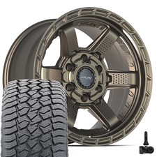 Set4 4play 4ps63 17x9 Satin Bronze Rims 26570r17 At2 Tires Tpms 6 Lug