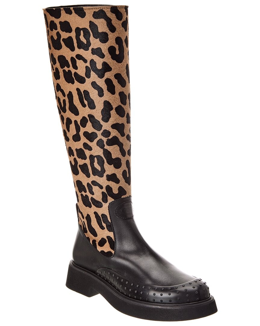 Tods Gomma Leather Boot Womens Brown 365 71290₽