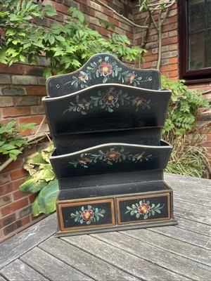 Vintage MCM Pennsylvania Volkskunst Handarbeit Holz Regal Wandbox