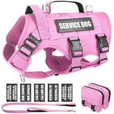 Tactical Dog Harness with Dog Leash, Working MOLLE Vest with 10 Pet Patches f...