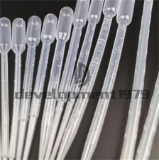 100pcs 0.2/0.5/1/2/5/10ml Disposable Transfer Pipettes Graduated Dropper