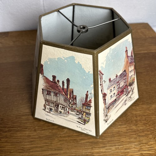 Vintage octagon lampshade art deco signed - Picture 1 of 11