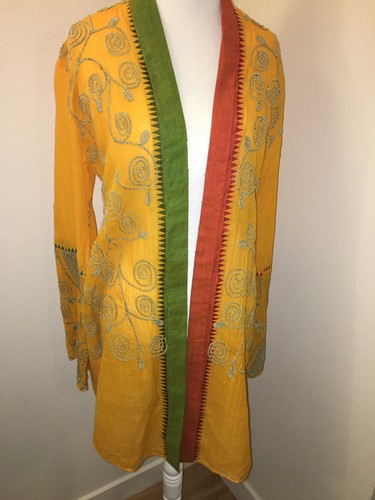 Paul Ropp Embroidered Beach Kimono Cover Up S Smal