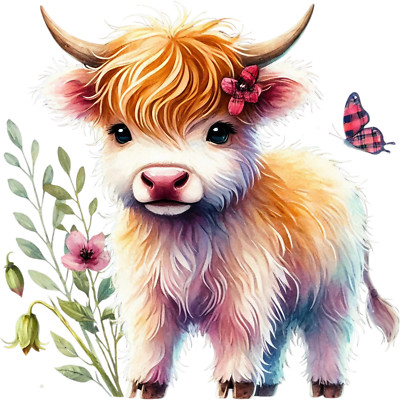 XXL18x18cm car sticker transparent highland cow weatherproof vinyl sticker