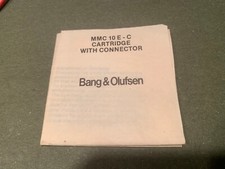 Bang Olufsen MMC 10E Phono Cartridge Paperwork