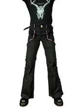 Tripp NYC Rare Y2K Goth Rave Skate Grunge Black and Pink Baggy Bondage Pants 7/M