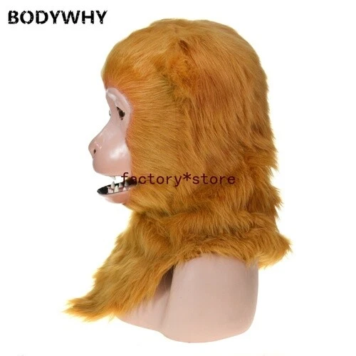 Disfraz de Mono Marrón Mascota Puede Mover Boca Cabeza Traje Traje Halloween Juegos con disfraces Foto 4 de 4