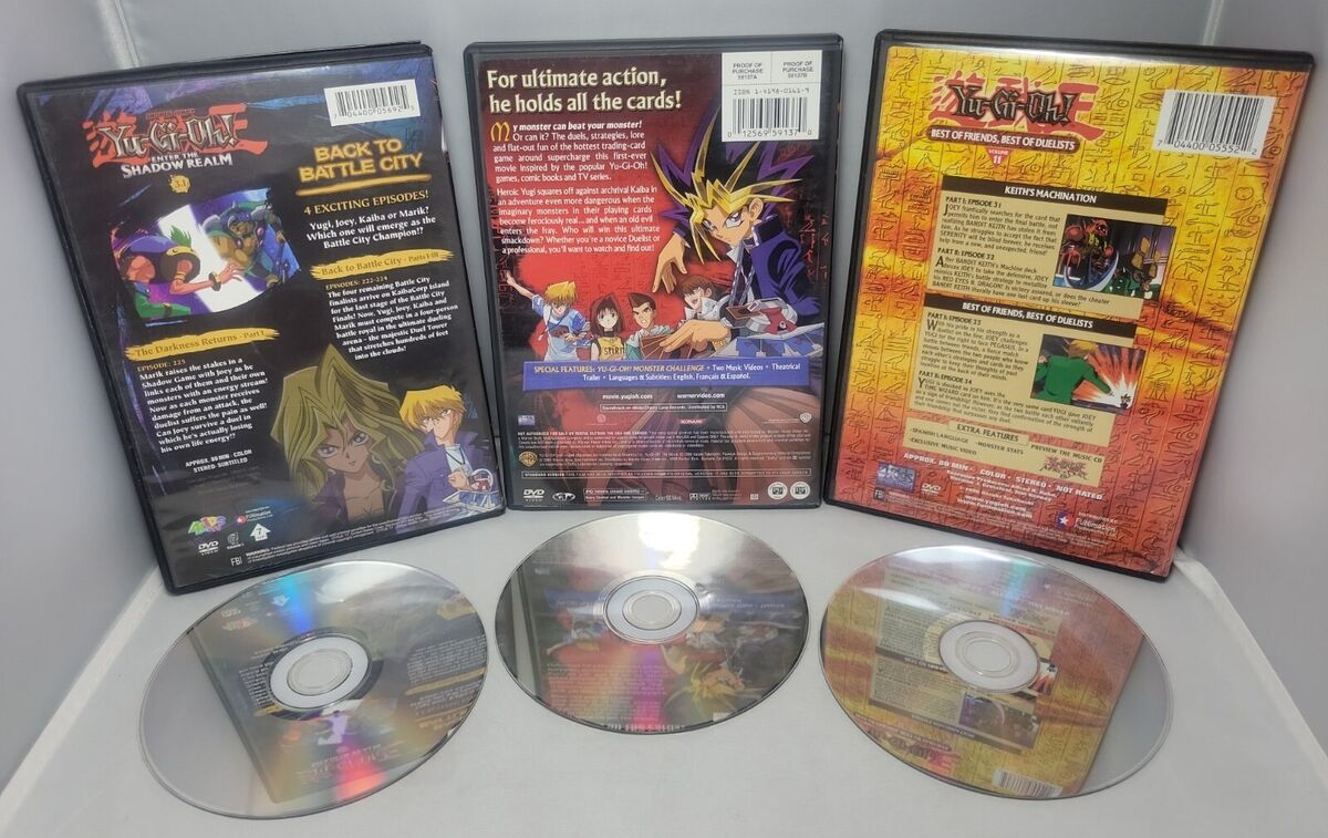 Yu-Gi-Oh 3 DVD lot YuGiOh The Movie Back to Battle City Tested