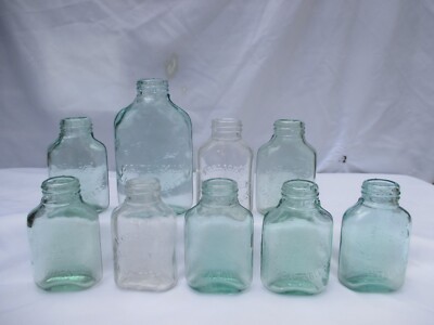9x VINTAGE ALTE HORLICK'S MALZTE MILCH LUNCH TABLETTEN APOTHEKE FLASCHEN