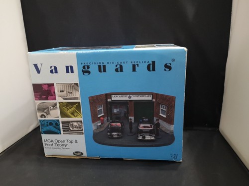 P417-VANGUARDS 1:43 MGA OPEN TOP AND FORD ZEPHYR.LANCASHIRE CONSTABULARY IN BOX - Picture 10 of 15