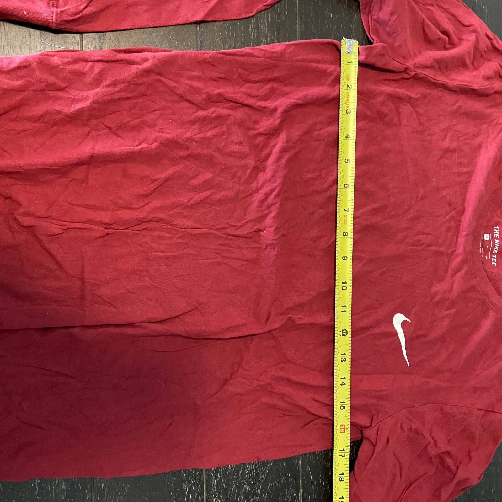 Nike Maroon Basic Solid Long Sleeve Crew Neck Tee… - image 4