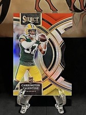 2023 Panini Select Carrington Valentine RC Red & Yellow Die-Cut Premier Packers