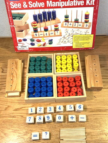 Lakeshore Learning ~ SEE & SOLVE MANIPULATIVE KIT ~ All Wood Parts ~ Homeschool