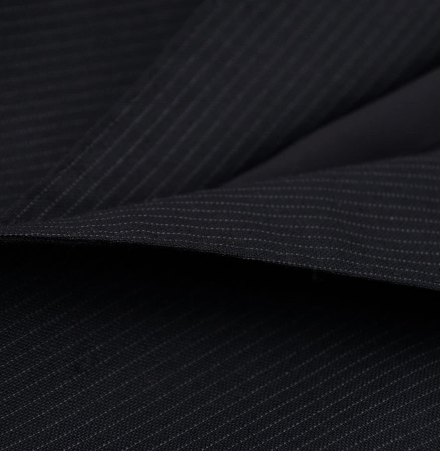 NUEVO CON ETIQUETAS $1375 LUIGI BIANCHI Traje de Lana a Rayas Negro-Gris Ajuste Clásico 40 R (UE 50) Foto 3 de 4