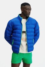 Fabletics The Packable Nylon Puffer Royal Blue "Large" LR75