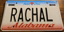 RACHAL Vanity License Plate Alabama Vintage Brandon Chilo Rowat Ed Brandon Chad 