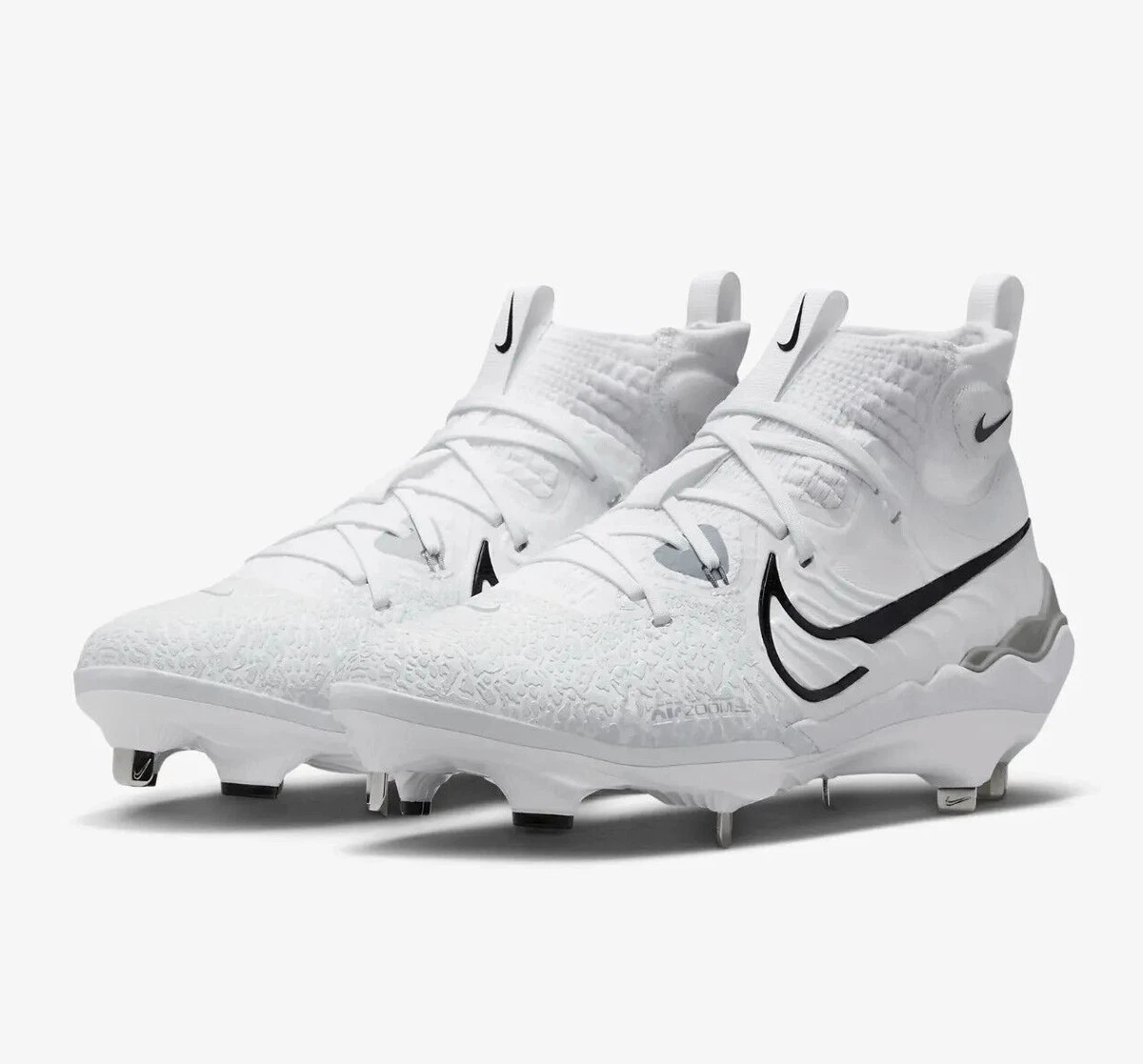 New Men s Nike Alpha Huarache NXT Metal Baseball Cleats White DJ6517 100