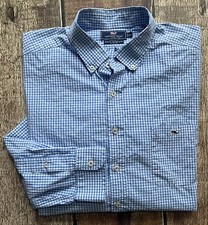 VINEYARD VINES SLIM FIT TUCKER SHIRT BLUE CHECK MENS SIZE XXL EXCELLENT