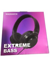 Magnavox Black Foldable 3.5mm Stereo Headphone w/ Extreme Bass for Phone or ACCS