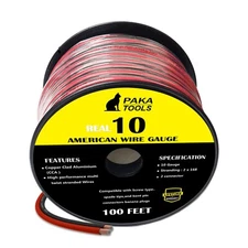 10 AWG 100 FEET 10/2 Gauge Car Home Audio Speaker Wire RED BLACK Cable