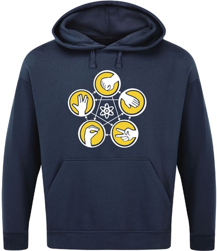 ROCK PAPER SCISSORS LIZARD SPOCK HOODIE lustig Big Bang Theory inspiriert Geek Nerd - Bild 5 von 17