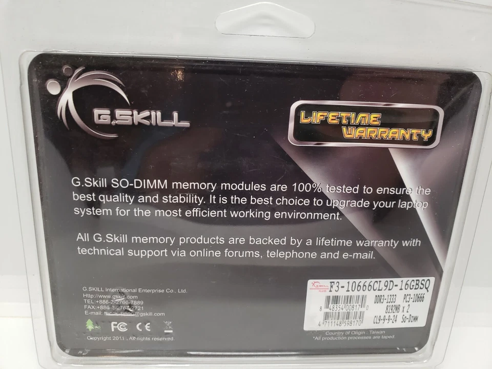 G.skill So-dimm Memory 16gb (2x8gb) Fast Free Shipping - Image 2 of 3