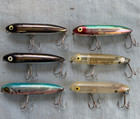 Fishing Lure Lot 6 Hidden Zara Spook x5 One Unmarked Top Water Clear Var. Colors