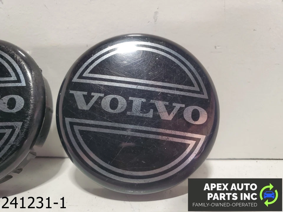 OEM 2003-2006 Volvo XC90 2.9L BLACK CENTER WHEEL HUB CAPS COVER LOGO RIMS - Image 2 of 4