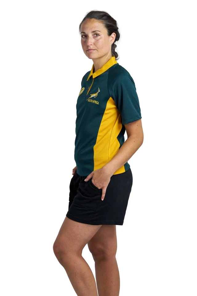 South Africa Rugby Jersey Half Sleeve Collar Style Women T-Shirt | S to XXL - Image 3 of 4