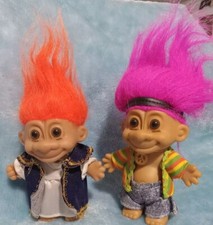 Collectible Russ Troll Pair Hippie And Royalty