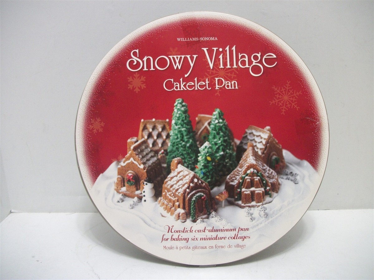 Williams Sonoma Snowy Village Cakelet Pan Nordic Ware w Recipe Christmas  Village