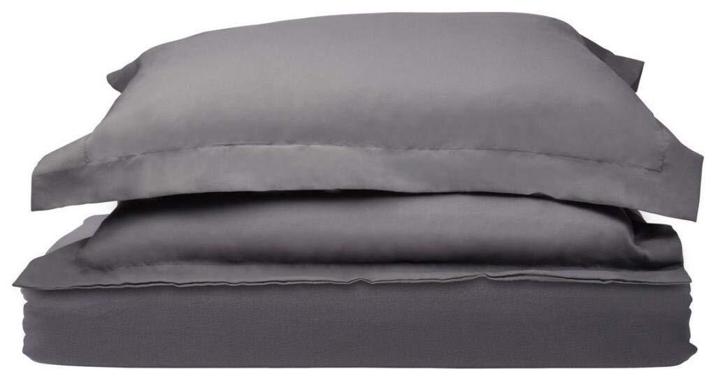 Duvet Cover - Grey Queen Size Duvet Cover - 3 Piece Soft Breathable Microfibe...-image